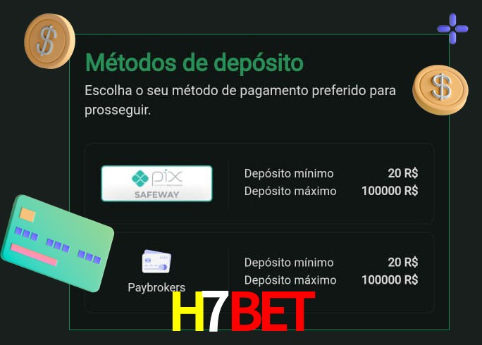 O cassino H7Bet oferece uma grande variedade de métodos de pagamento